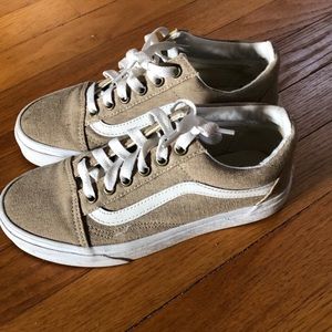 Tan/khaki vans size 3.5Y/ women’s size 5